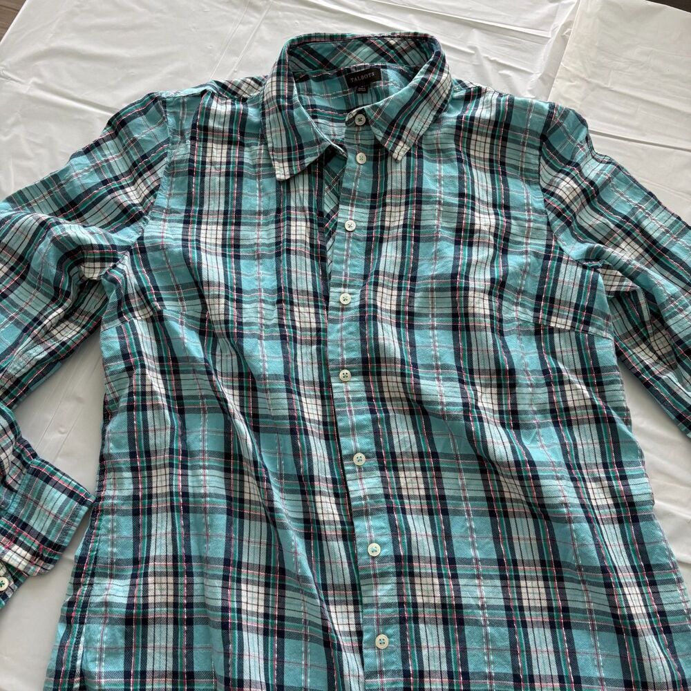 Talbot Long Sleeve Button Front Shirt Size Large EUC - Picture 8 of 10